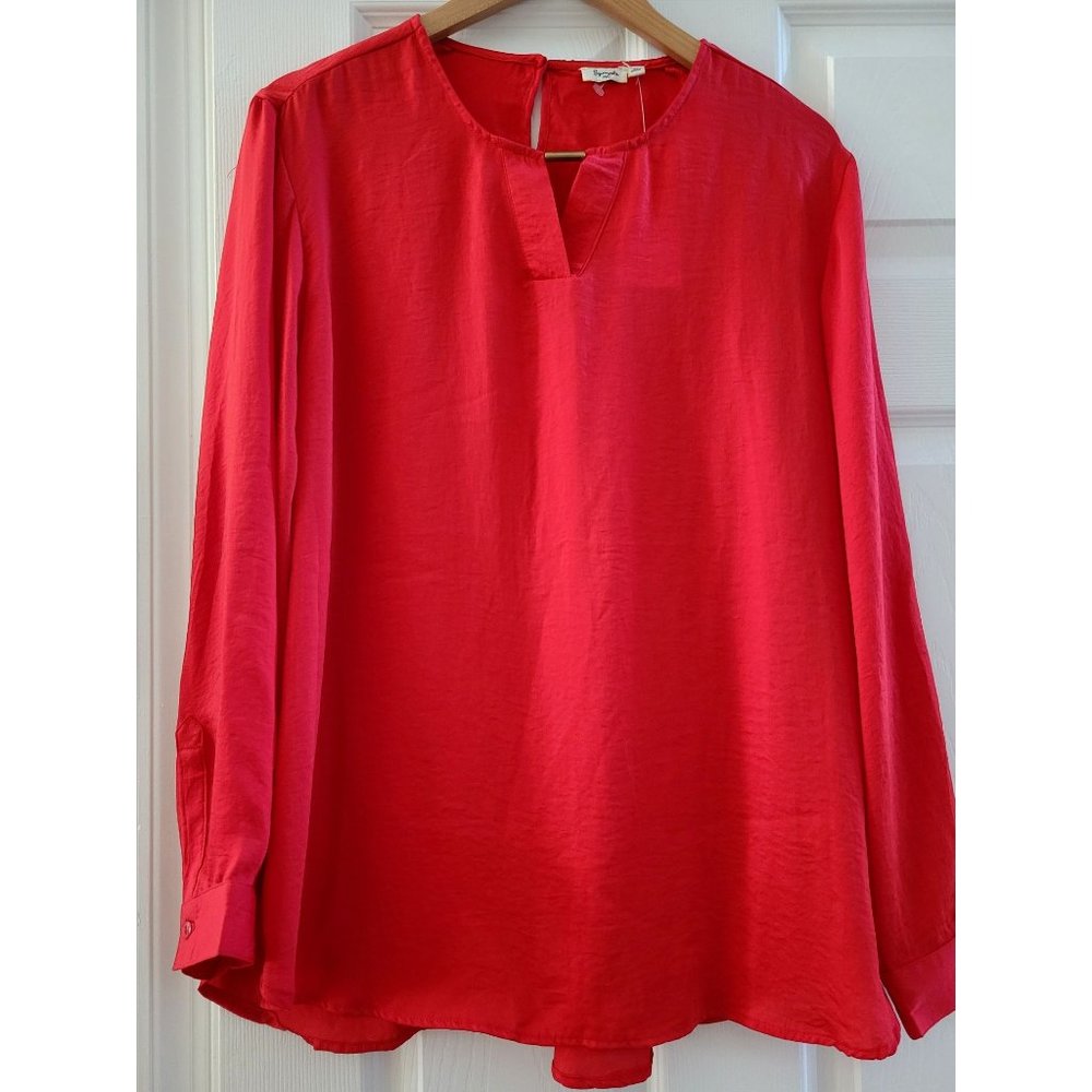 Symple Womens Red blouse Slinky accent size XL Career New
